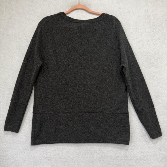 Vince Sweater Womens Small Charcoal Gray Wool Crewneck Raglan Sleeve Pullover - Picture 7 of 8